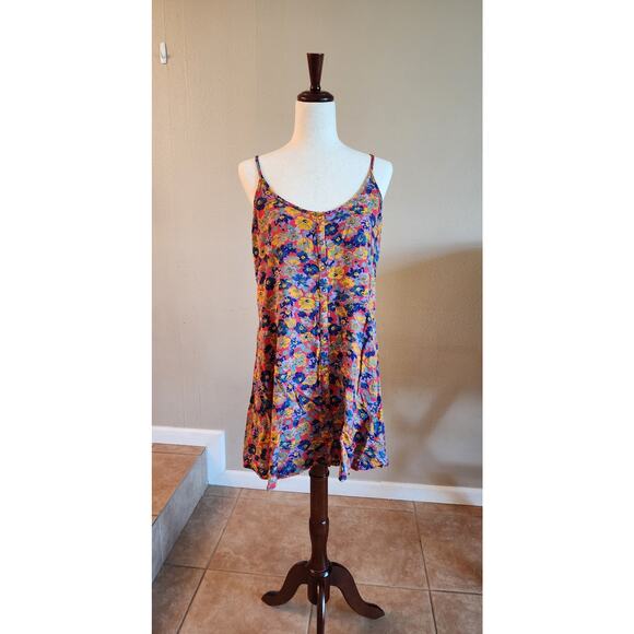 Kimchi Blue Women's Spaghetti Strap Slip Dress SZ Large Floral Boho - Picture 1 of 8
